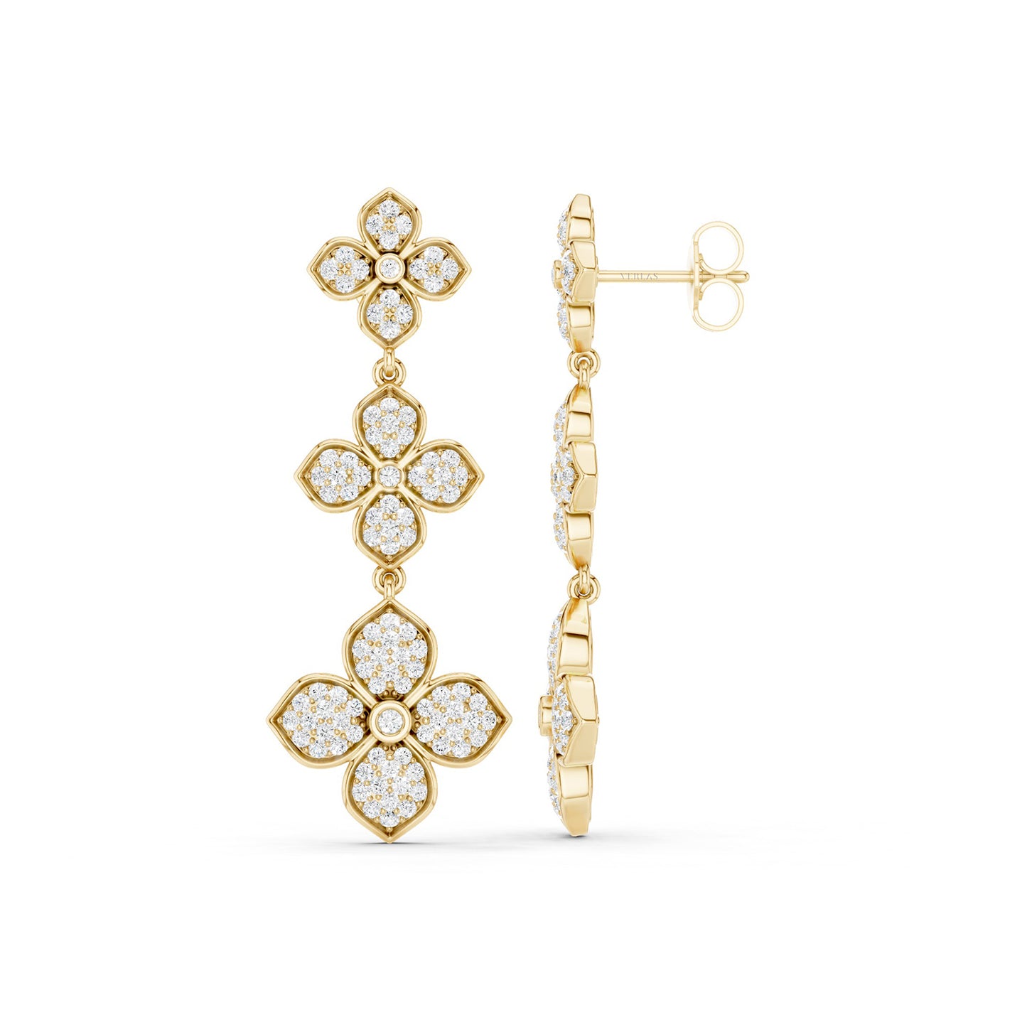 La Fleur 2 Radiant Drop Diamond Earrings