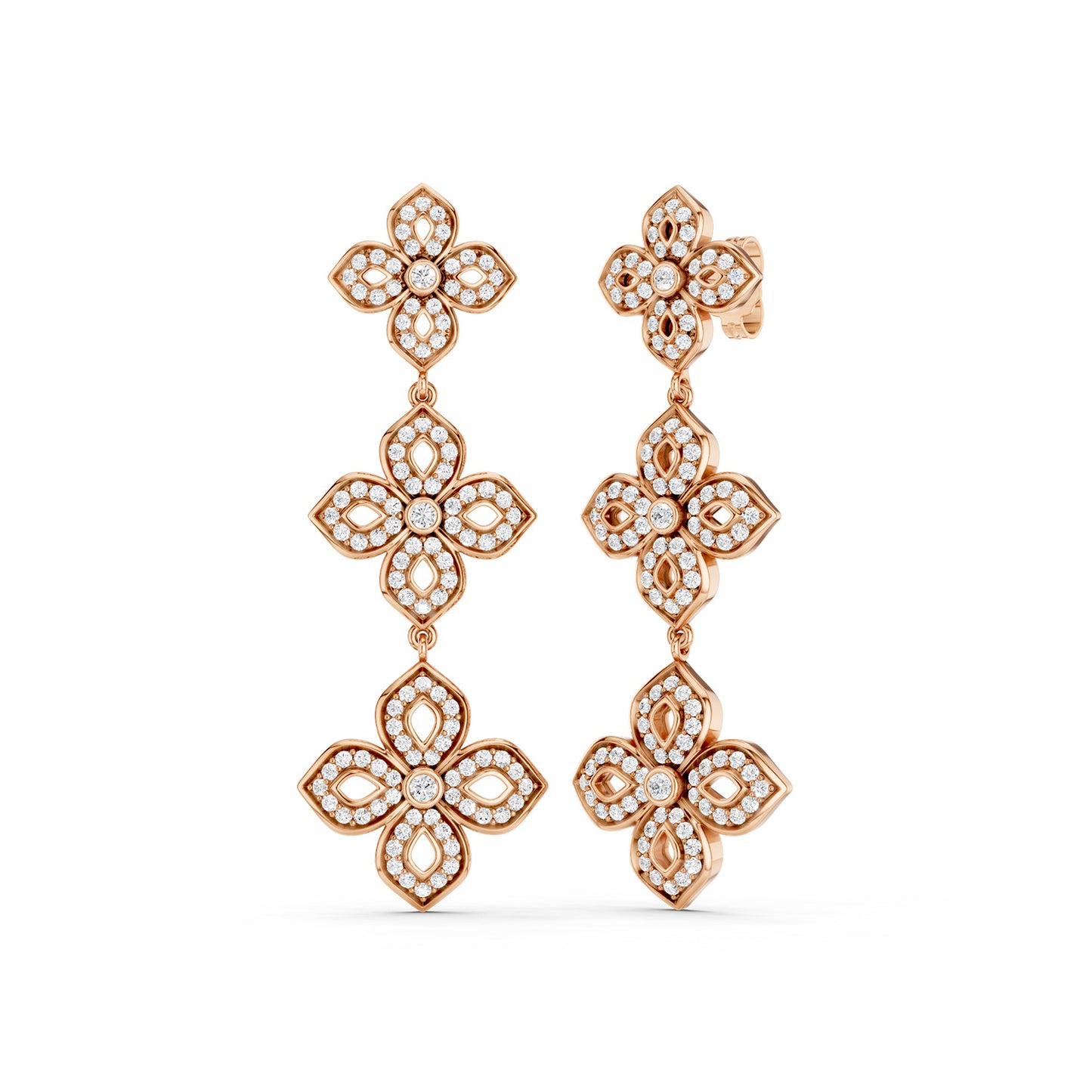 La Fleur 2 Silhouette Drop Diamond Earrings