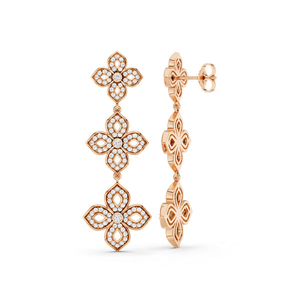 La Fleur 2 Silhouette Drop Diamond Earrings