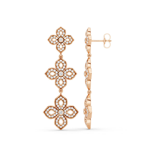 La Fleur 2 Silhouette Drop Diamond Earrings