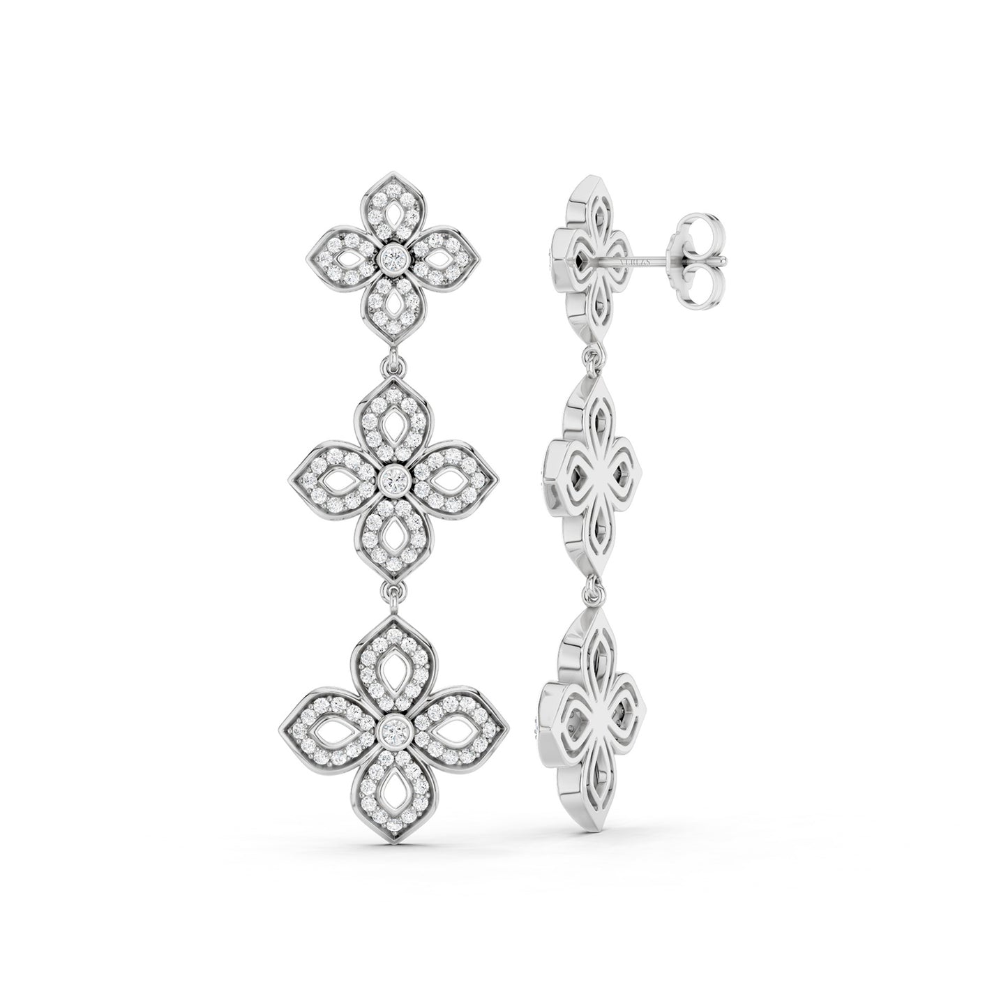 La Fleur 2 Silhouette Drop Diamond Earrings