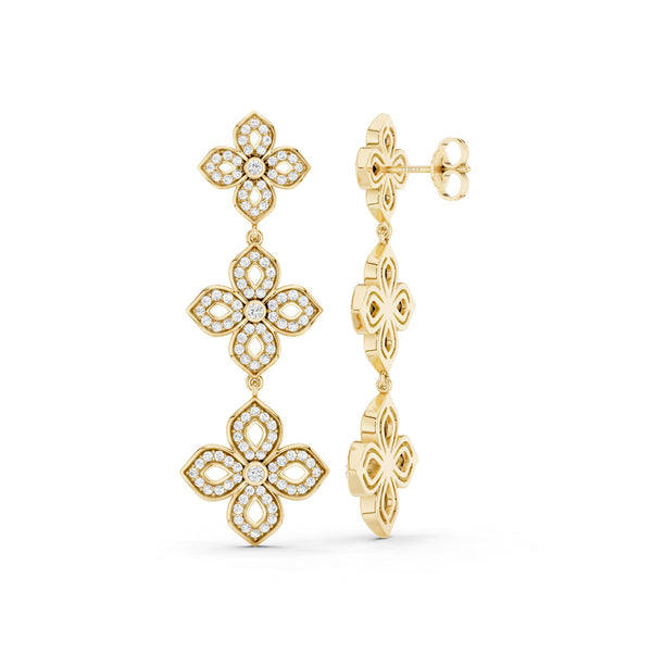 La Fleur 2 Silhouette Drop Diamond Earrings