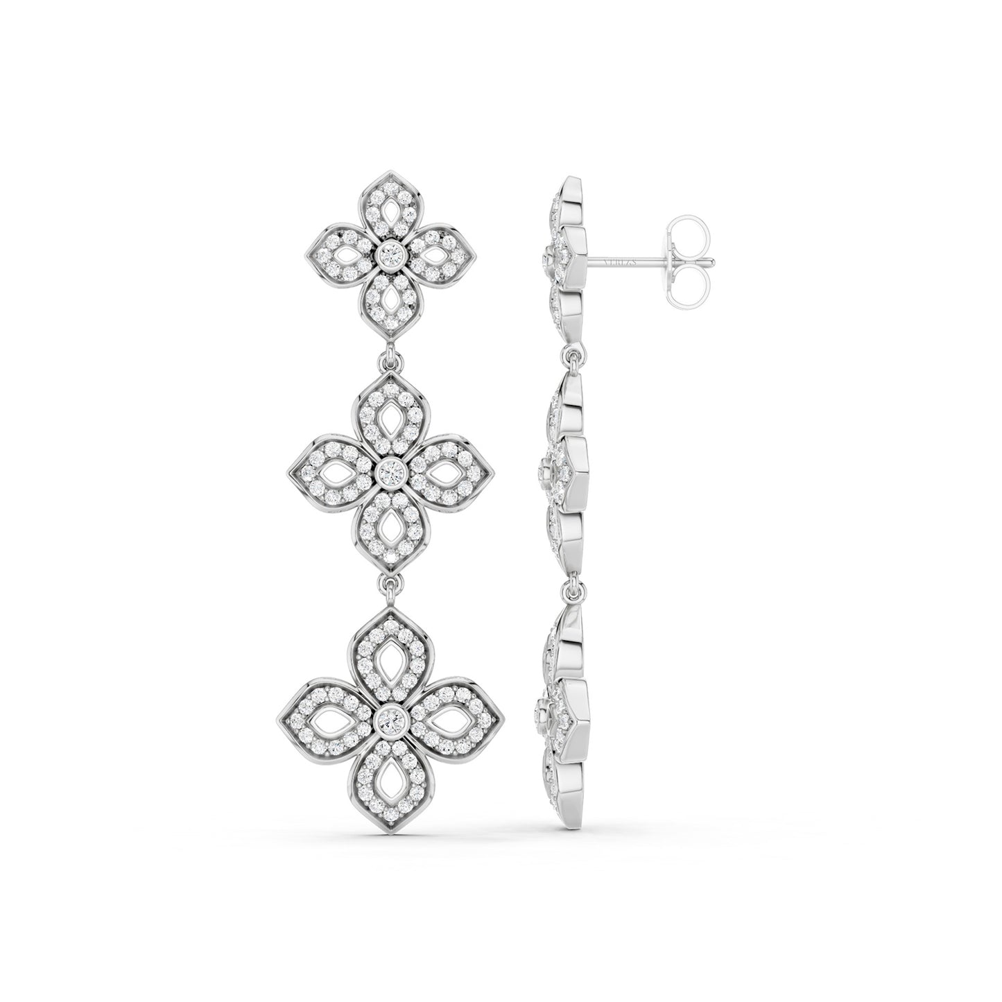La Fleur 2 Silhouette Drop Diamond Earrings