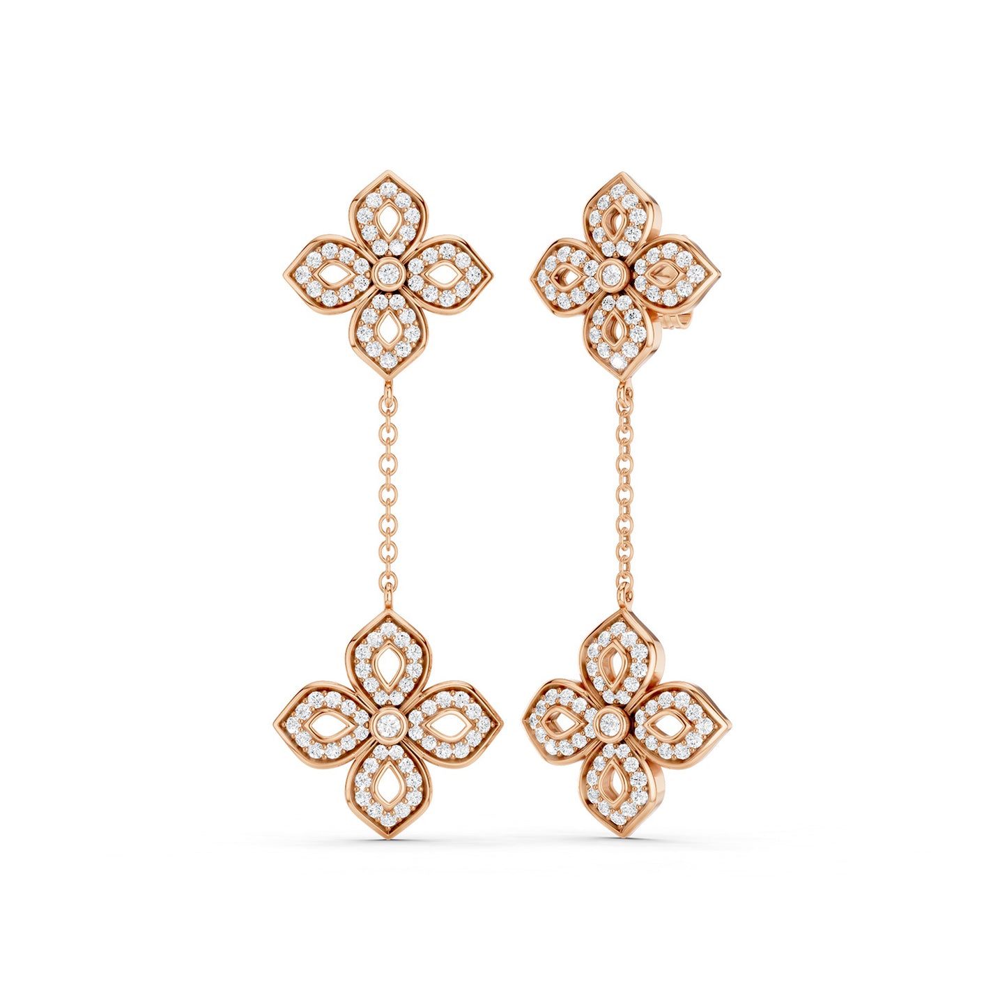 La Fleur Silhouette Drop Diamond Earrings