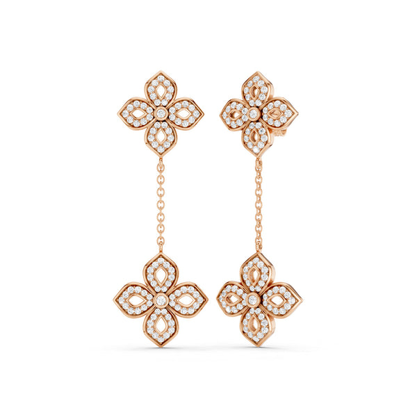 La Fleur Silhouette Drop Diamond Earrings