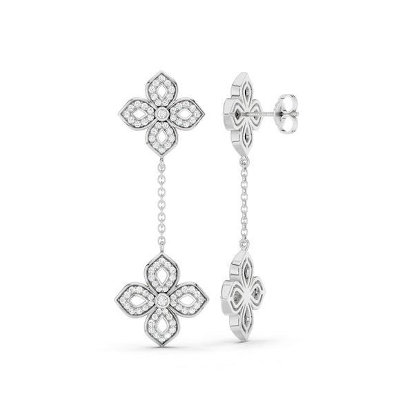La Fleur Silhouette Drop Diamond Earrings