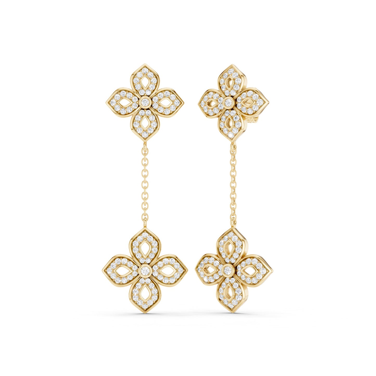 La Fleur Silhouette Drop Diamond Earrings
