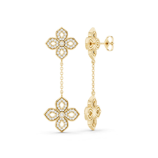 La Fleur Silhouette Drop Diamond Earrings