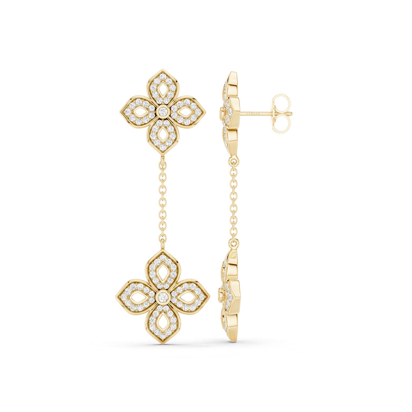 La Fleur Silhouette Drop Diamond Earrings