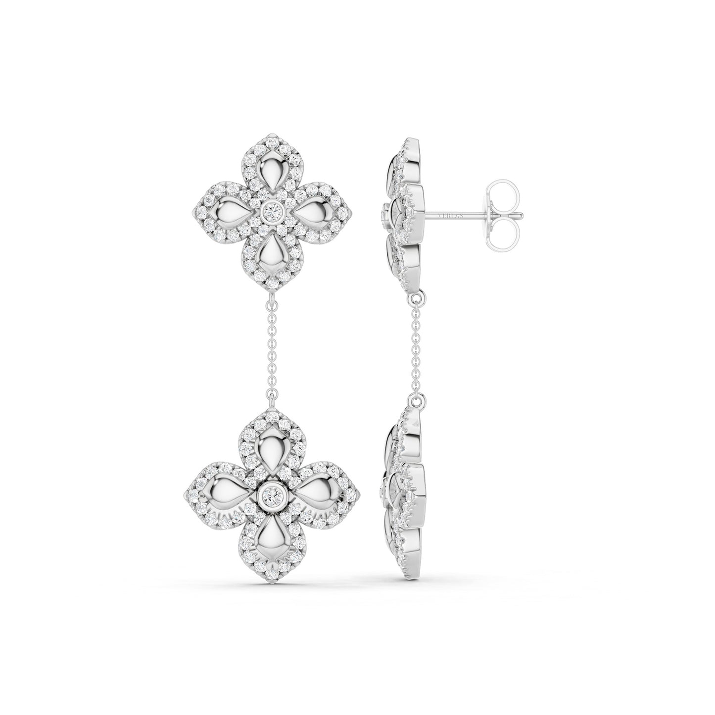 La Fleur Contour Drop Diamond Earrings