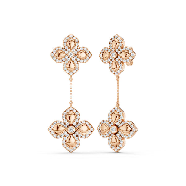 La Fleur Contour Drop Diamond Earrings