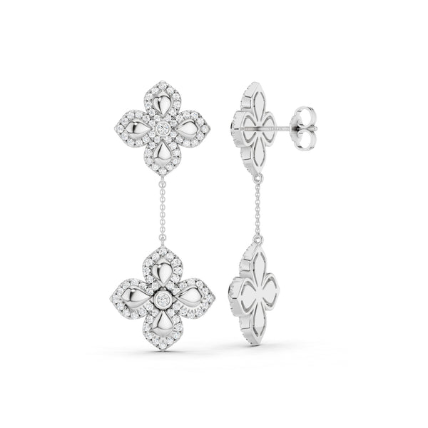 La Fleur Contour Drop Diamond Earrings