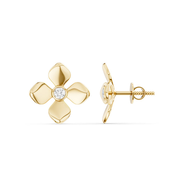 La Fleur Golden Petal Studs