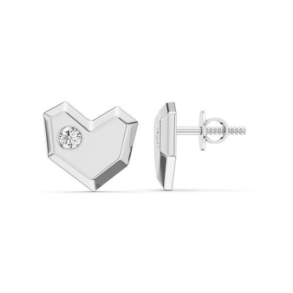 Faceted Heart Studs