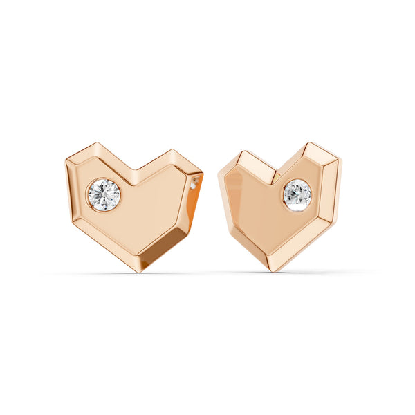 Faceted Heart Studs