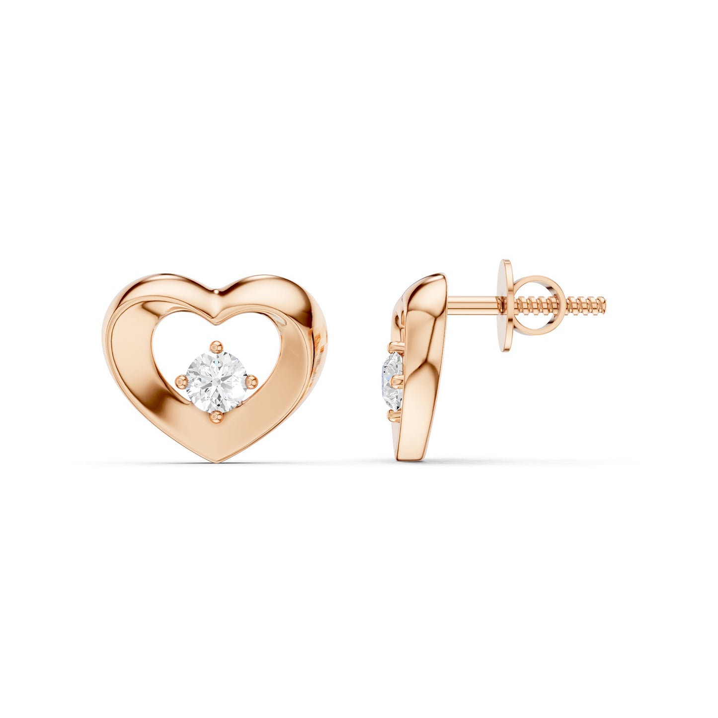 Petite Open Heart Studs