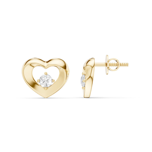 Petite Open Heart Studs