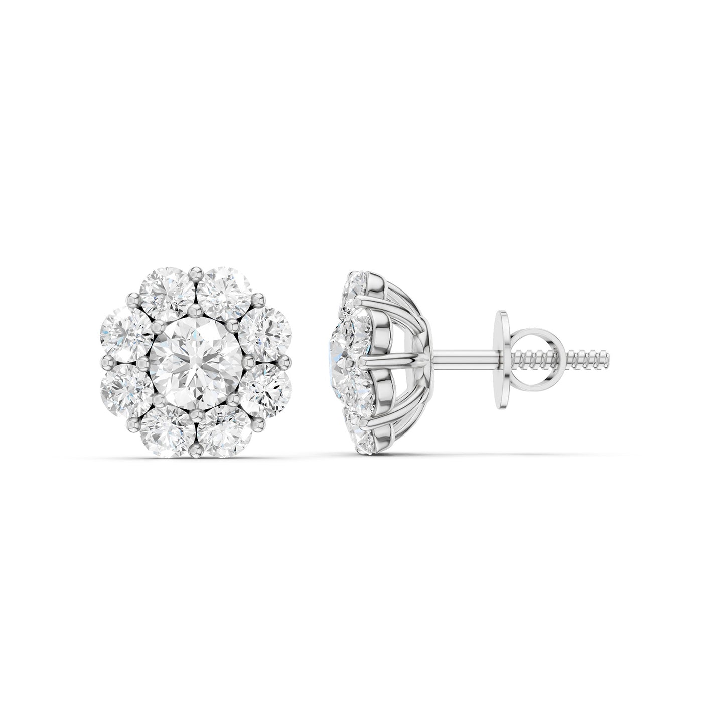 Floral Cluster Basket Studs