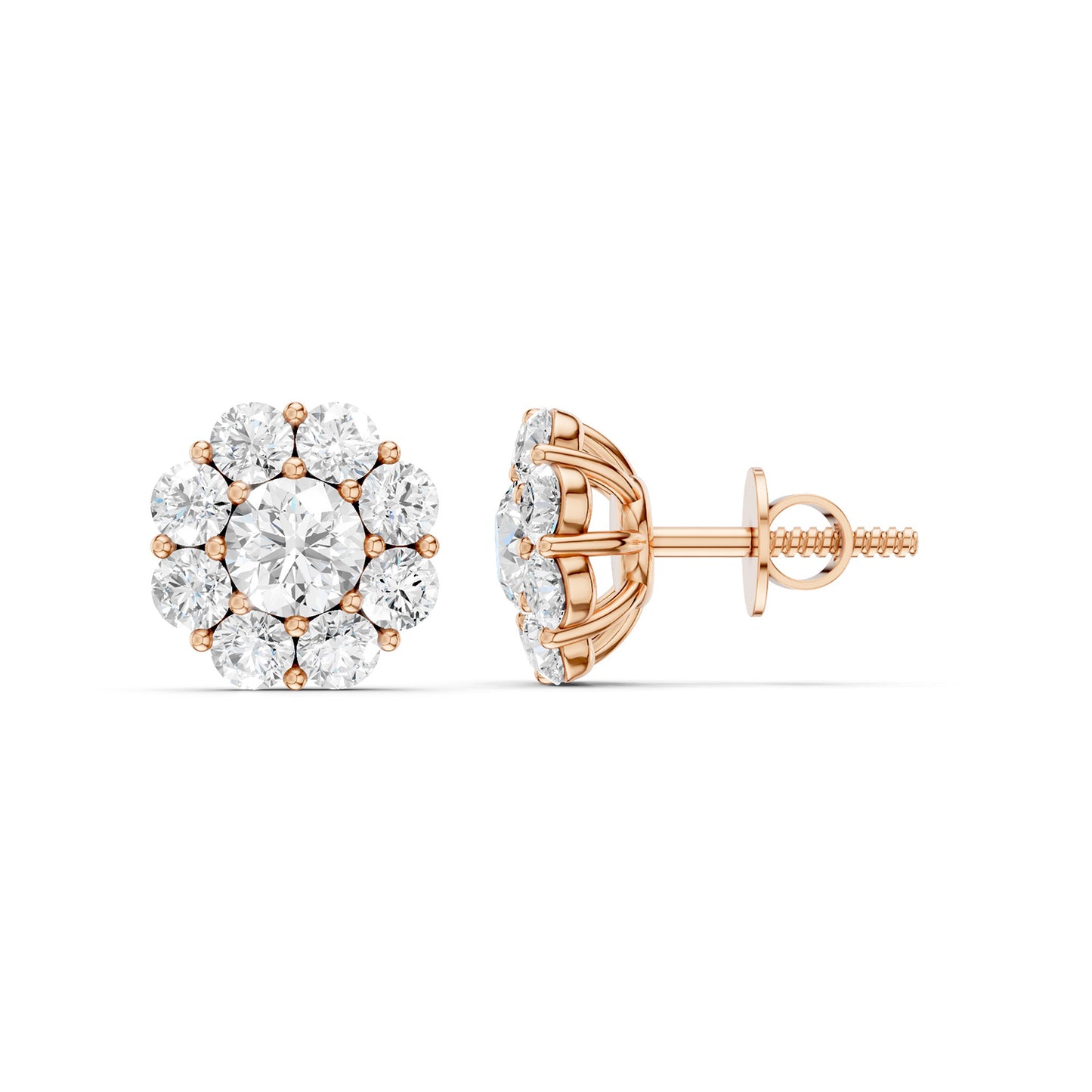 Floral Cluster Basket Studs