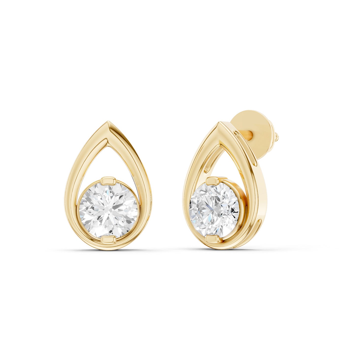 Teardrop Solitaire Studs