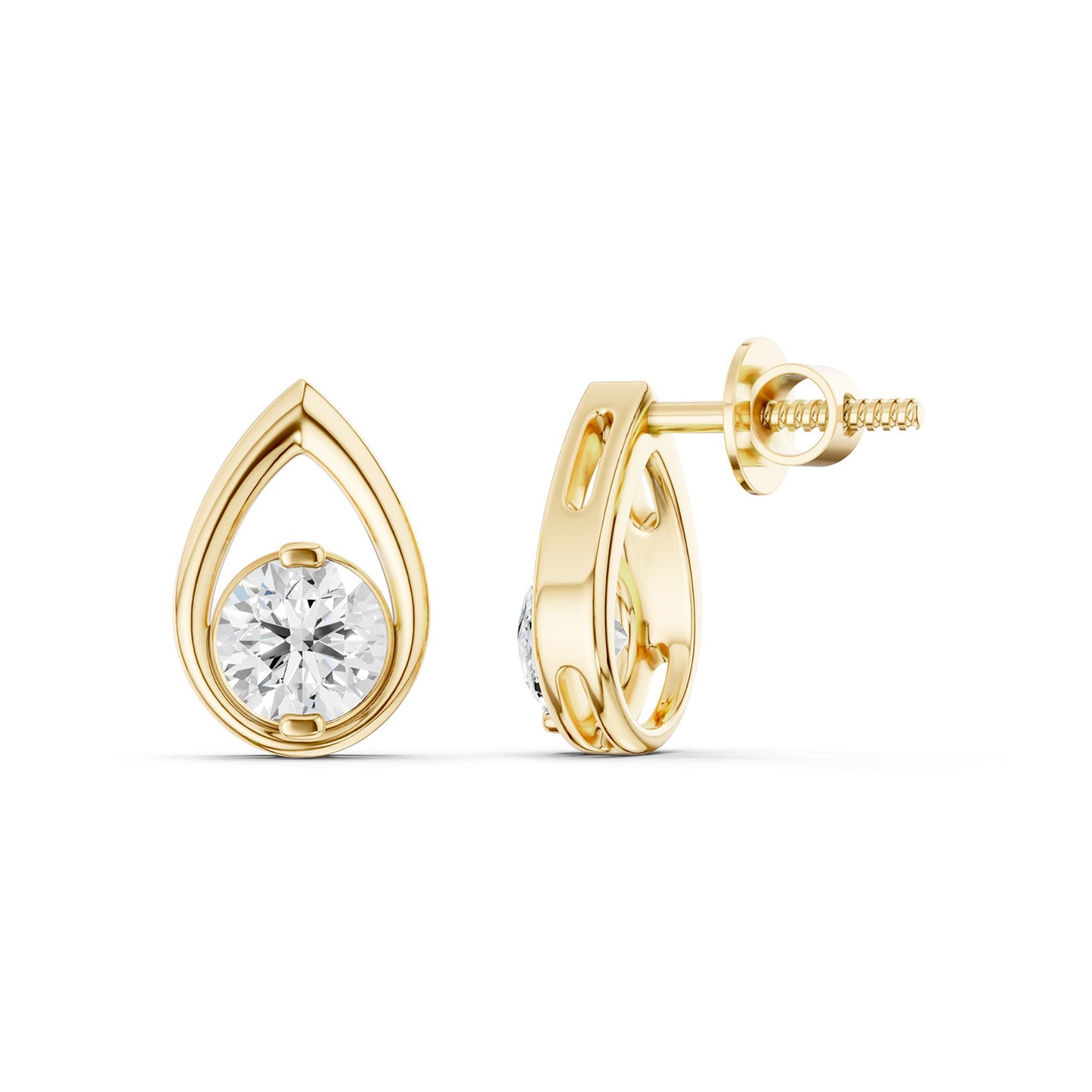 Teardrop Solitaire Studs
