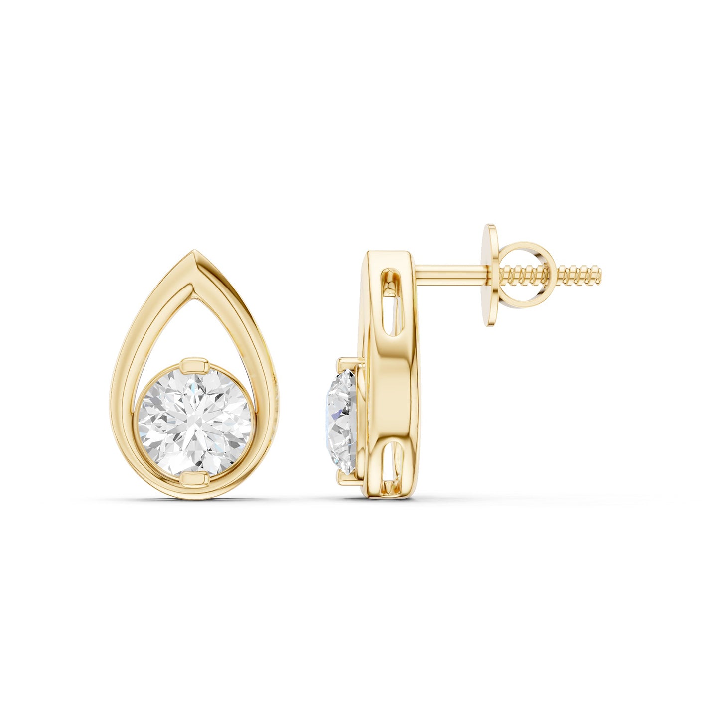 Teardrop Solitaire Studs