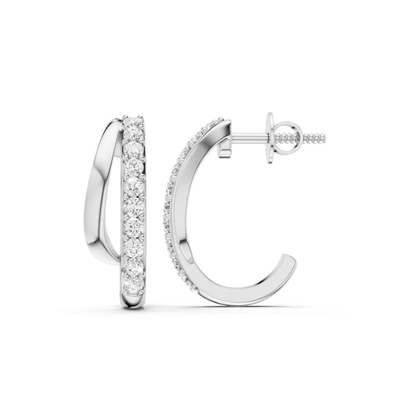 Double Wave Open Hoop Earrings