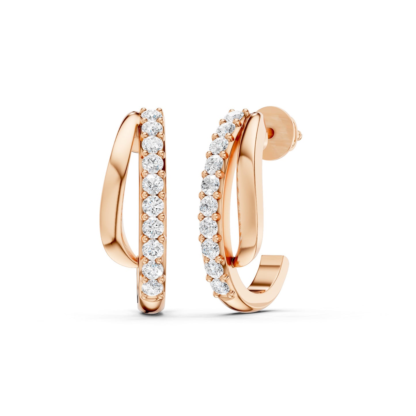 Double Wave Open Hoop Earrings