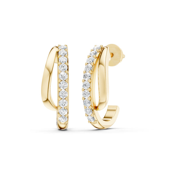 Double Wave Open Hoop Earrings
