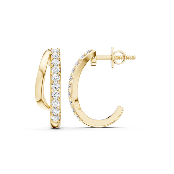 Double Wave Open Hoop Earrings