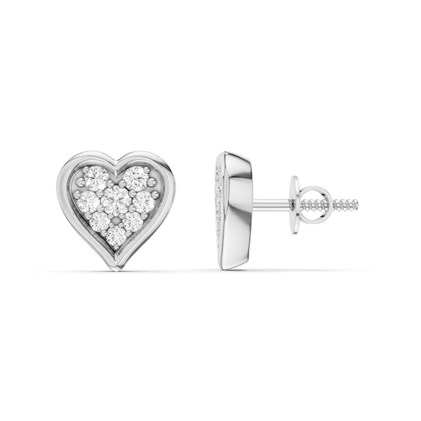 Diamond Heart Bezel-Set Studs
