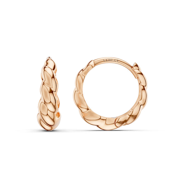 Twisted Rope Gold Huggie Hoops
