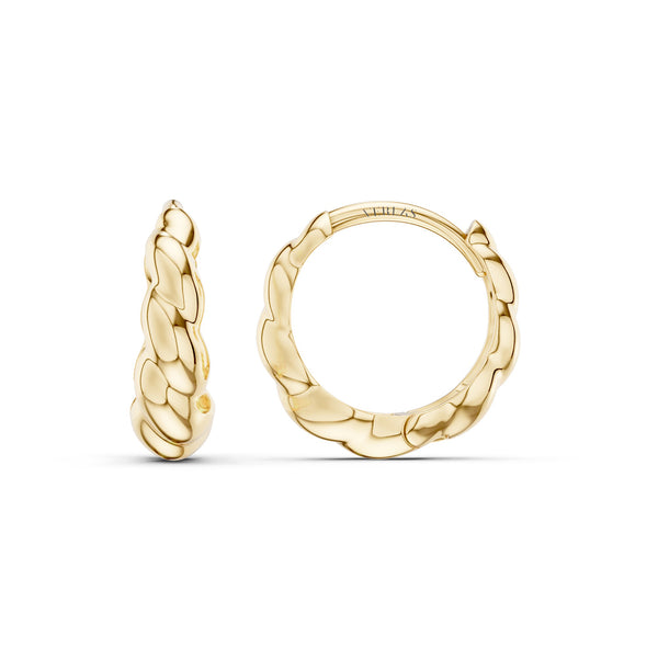 Twisted Rope Gold Huggie Hoops