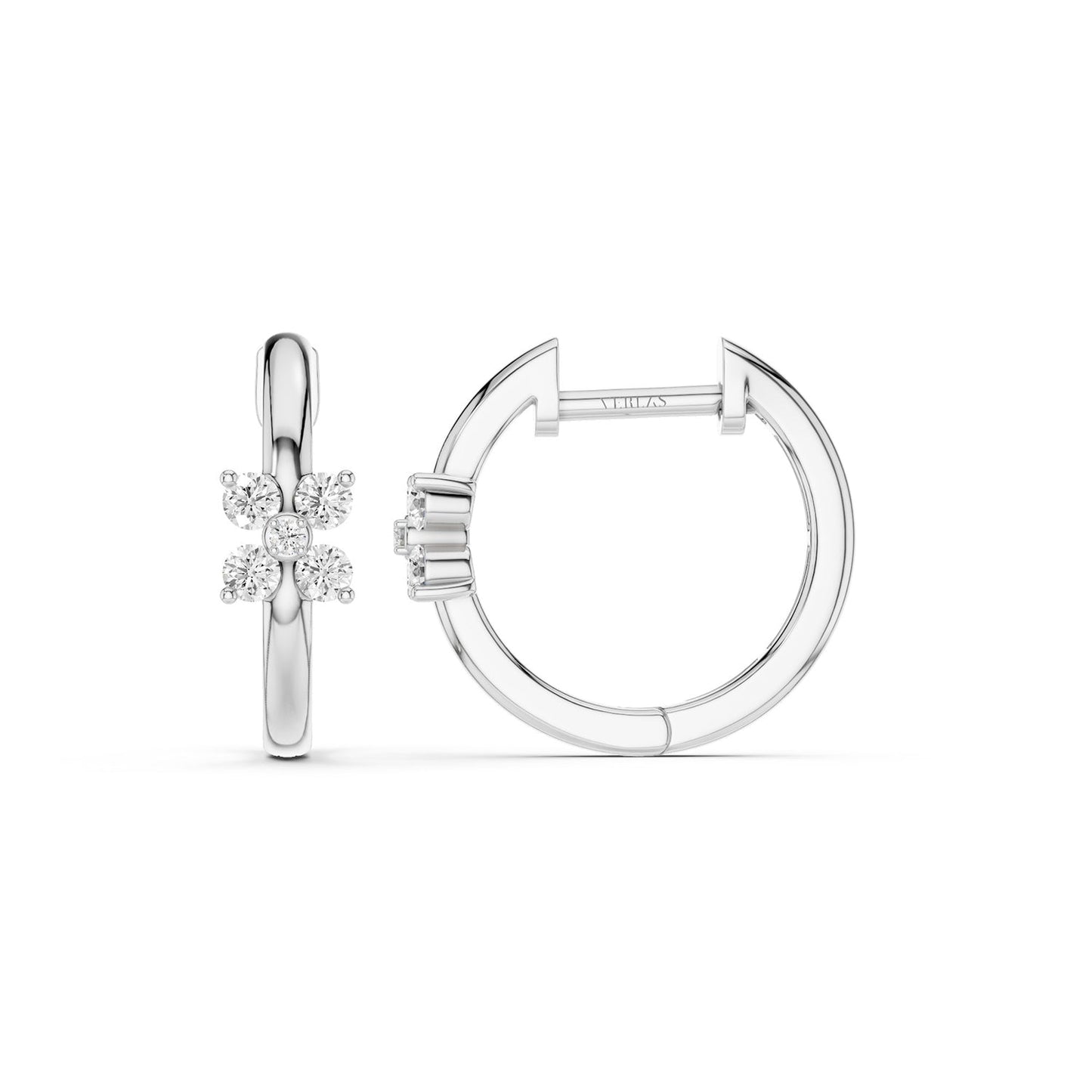 Alyssa Floral Statement Diamond Hoops