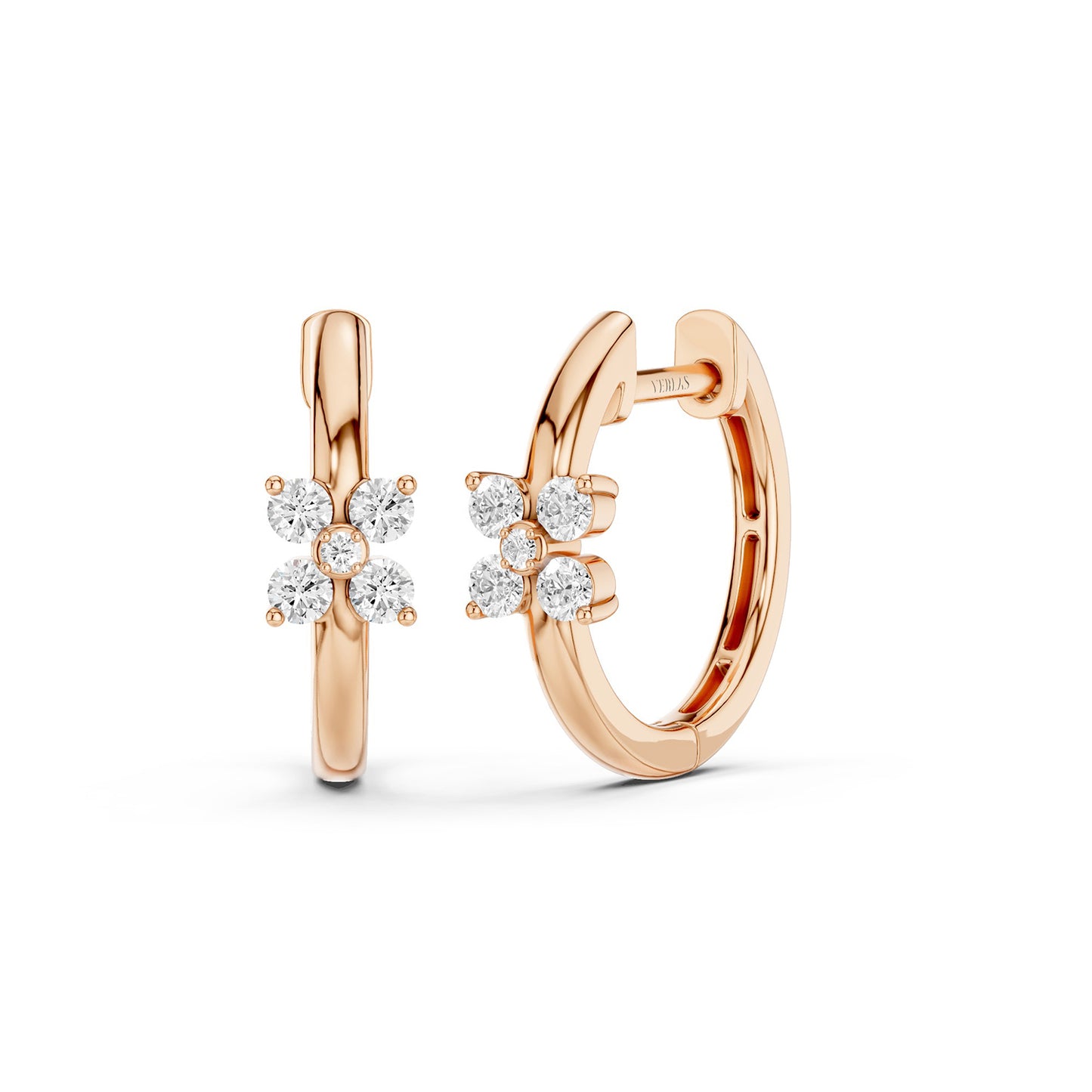 Alyssa Floral Statement Diamond Hoops