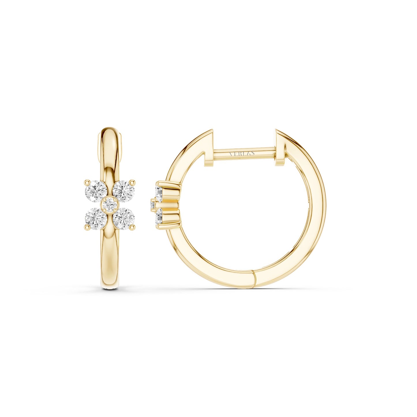 Alyssa Floral Statement Diamond Hoops