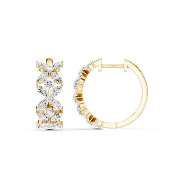 Alyssa Tres Marquise Diamond Huggies