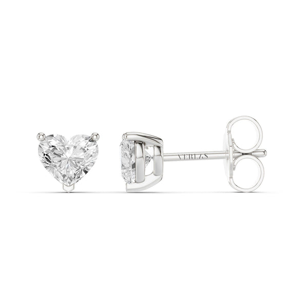 Heart-Cut Solitaire Studs Medium