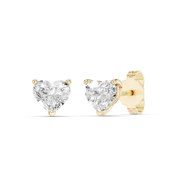 Heart-Cut Solitaire Studs Medium