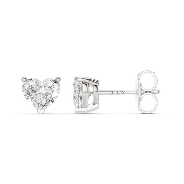 Heart-Cut Solitaire Studs Large