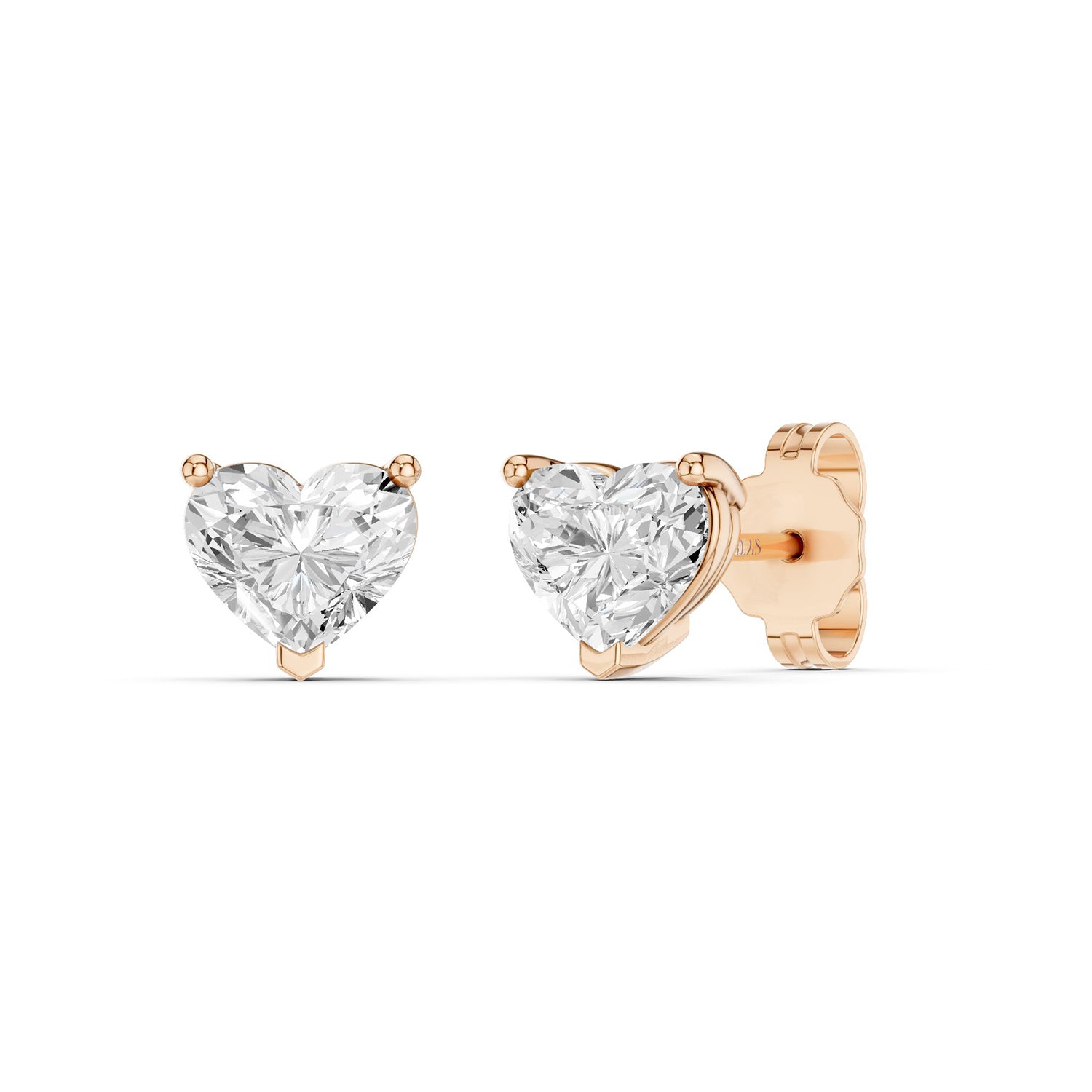 Heart-Cut Solitaire Studs Large