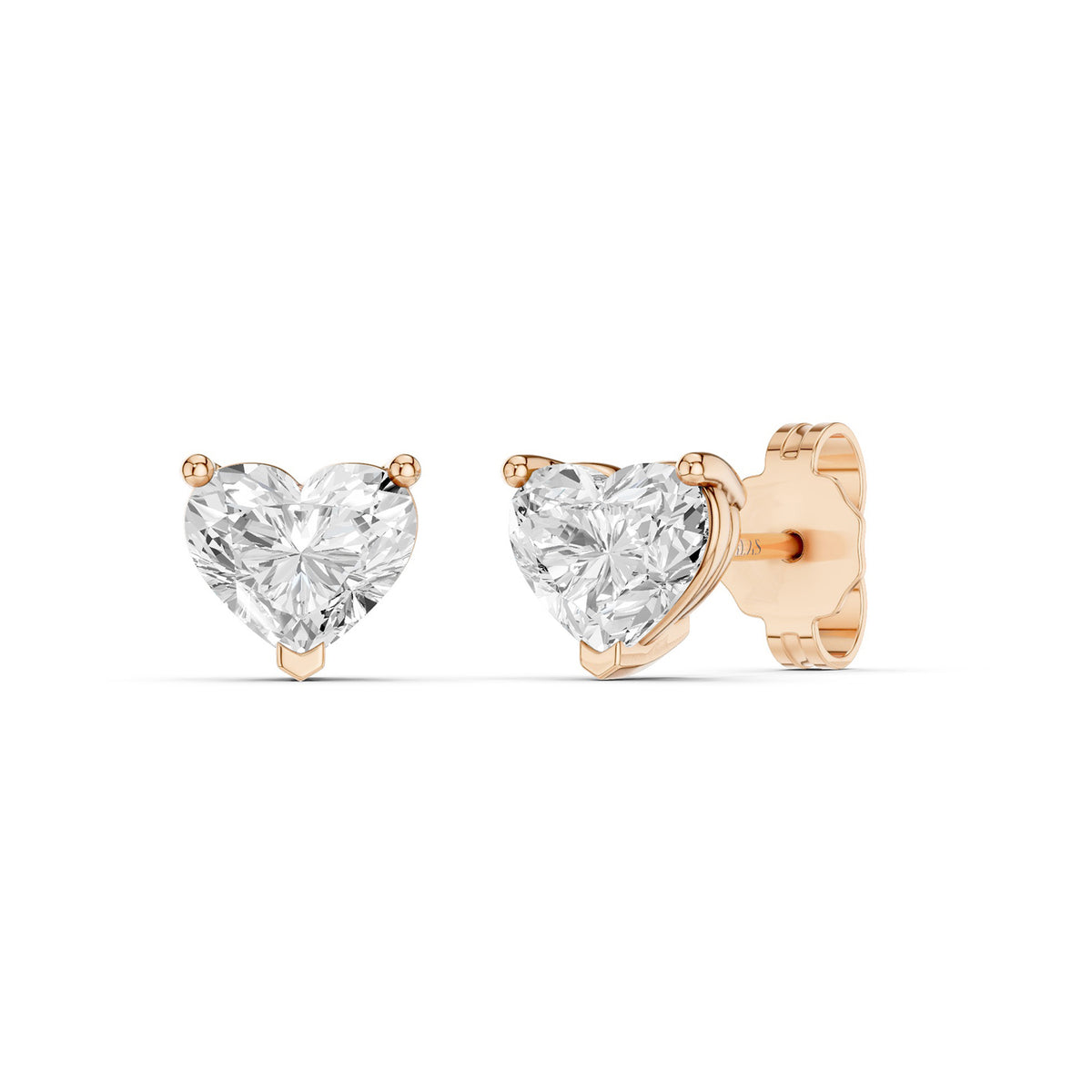 Heart-Cut Solitaire Studs Large