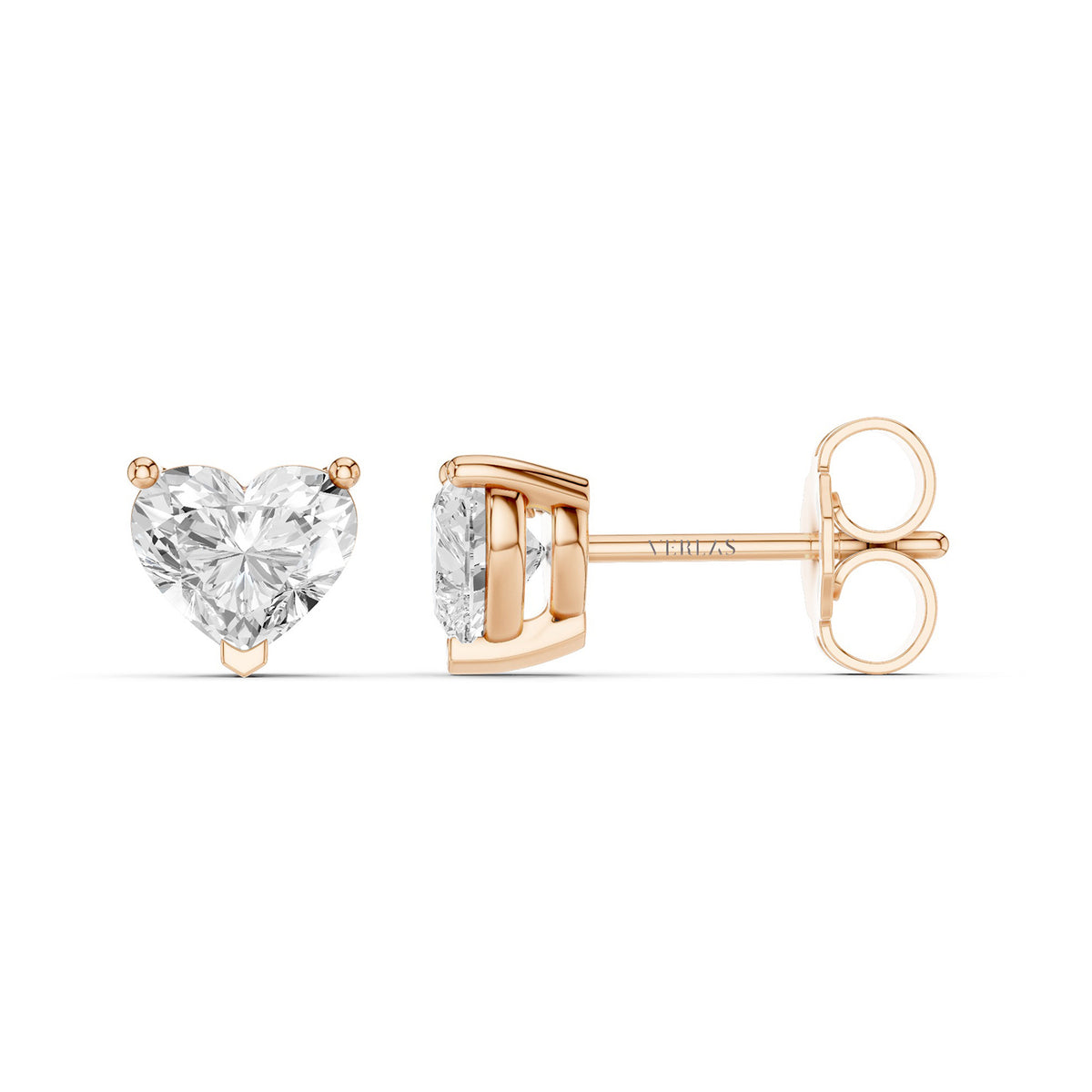 Heart-Cut Solitaire Studs Large