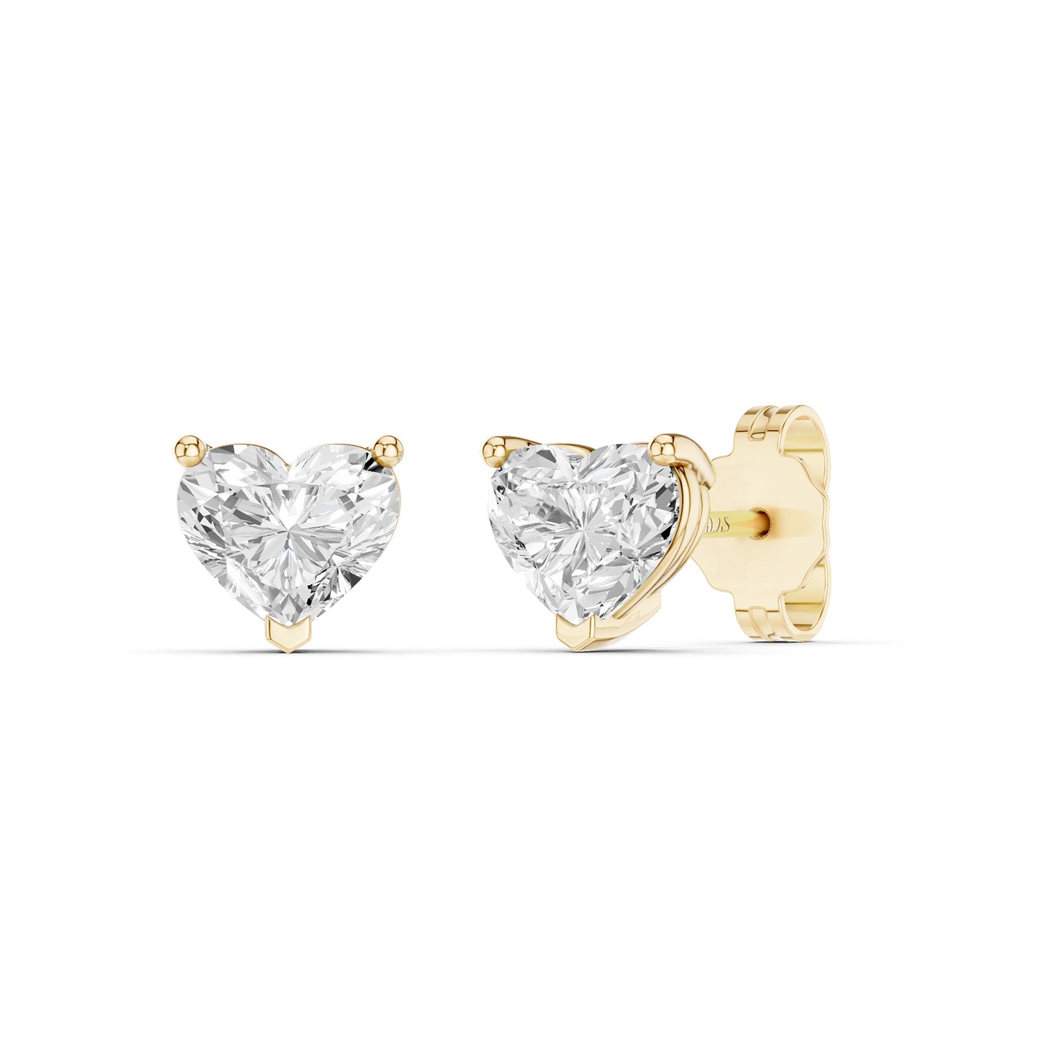 Heart-Cut Solitaire Studs Large