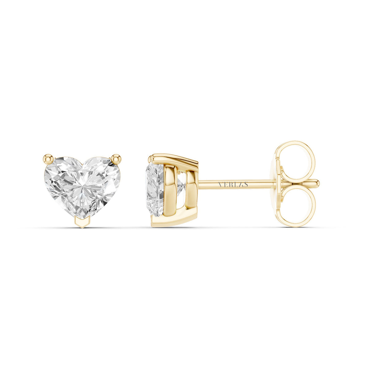 Heart-Cut Solitaire Studs Large