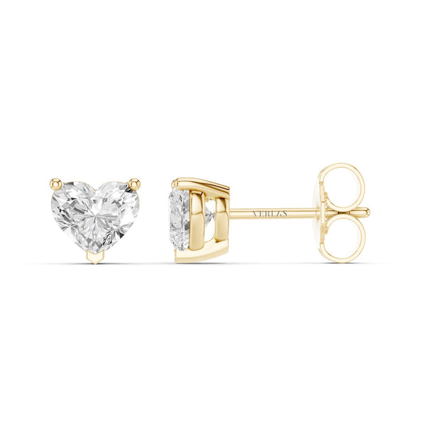 Heart-Cut Solitaire Studs Large