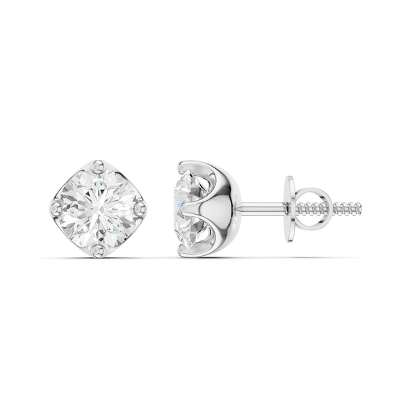 Cushion-Set Solitaire Studs