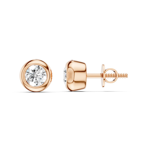 Faceted Thick Bezel Round Studs