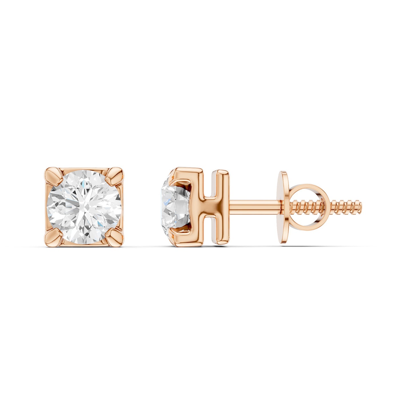 Faceted Round-Cut Open-H Studs
