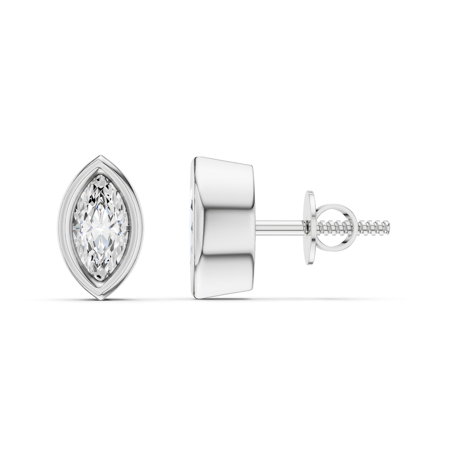 Marquise Bezel-Set Studs